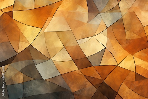 Copper Color Mosaic: Vintage Abstract Illustration with a Stunning Vintage Twist, generative AI