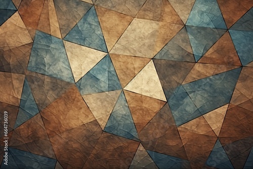 Copper Color Mosaic: Vintage Abstract Illustration with Stunning Structure, generative AI