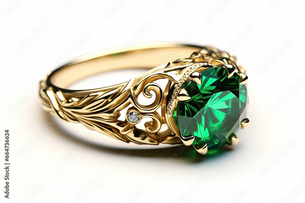 Emerald Green Color: Shimmering Gemstone Design to Astonish Your Senses, generative AI