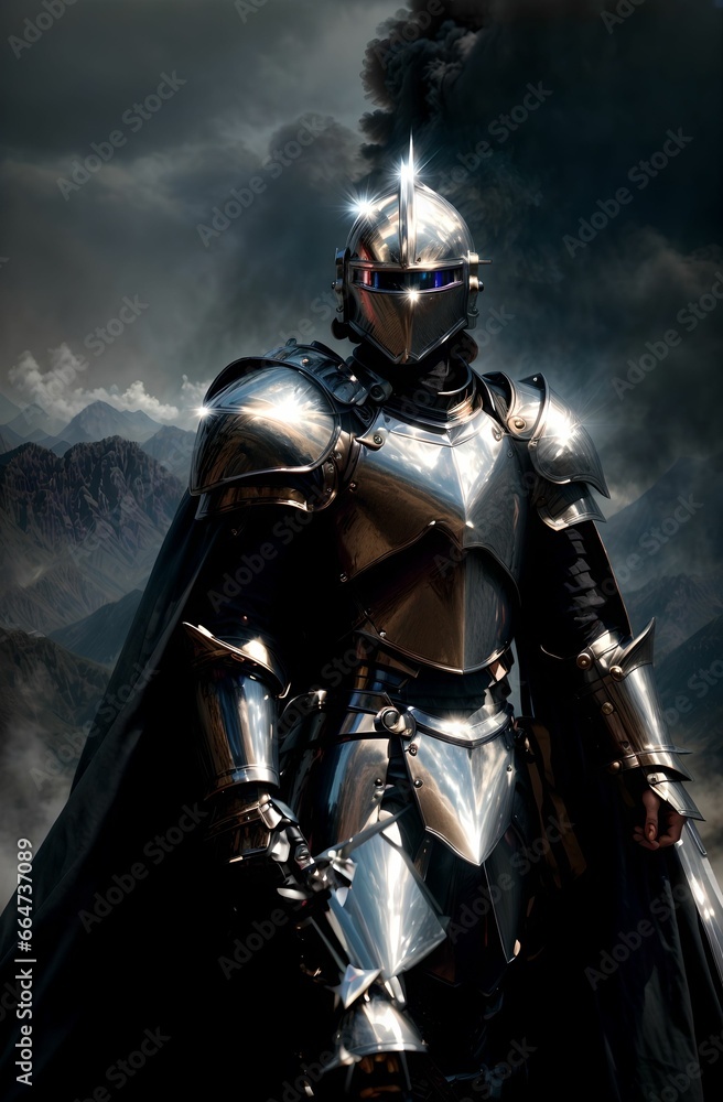 Knight Hero in armor graphic asset use as RPG character use as HDR wallpaper album art and templates with cinematic realism Knight Hero in armor graphic asset use as RPG character use as HDR wallpaper album art and templates with cinematic realism