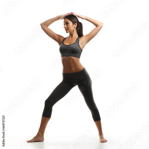 Young sporty girl practicing yoga