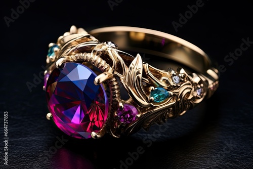 Jewel Tone Colors & Shimmering Gemstones Design: Vibrant and Lustrous Digital Image, generative AI