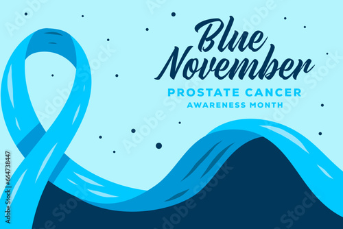 Blue November prostate cancer Awareness Month background illustration