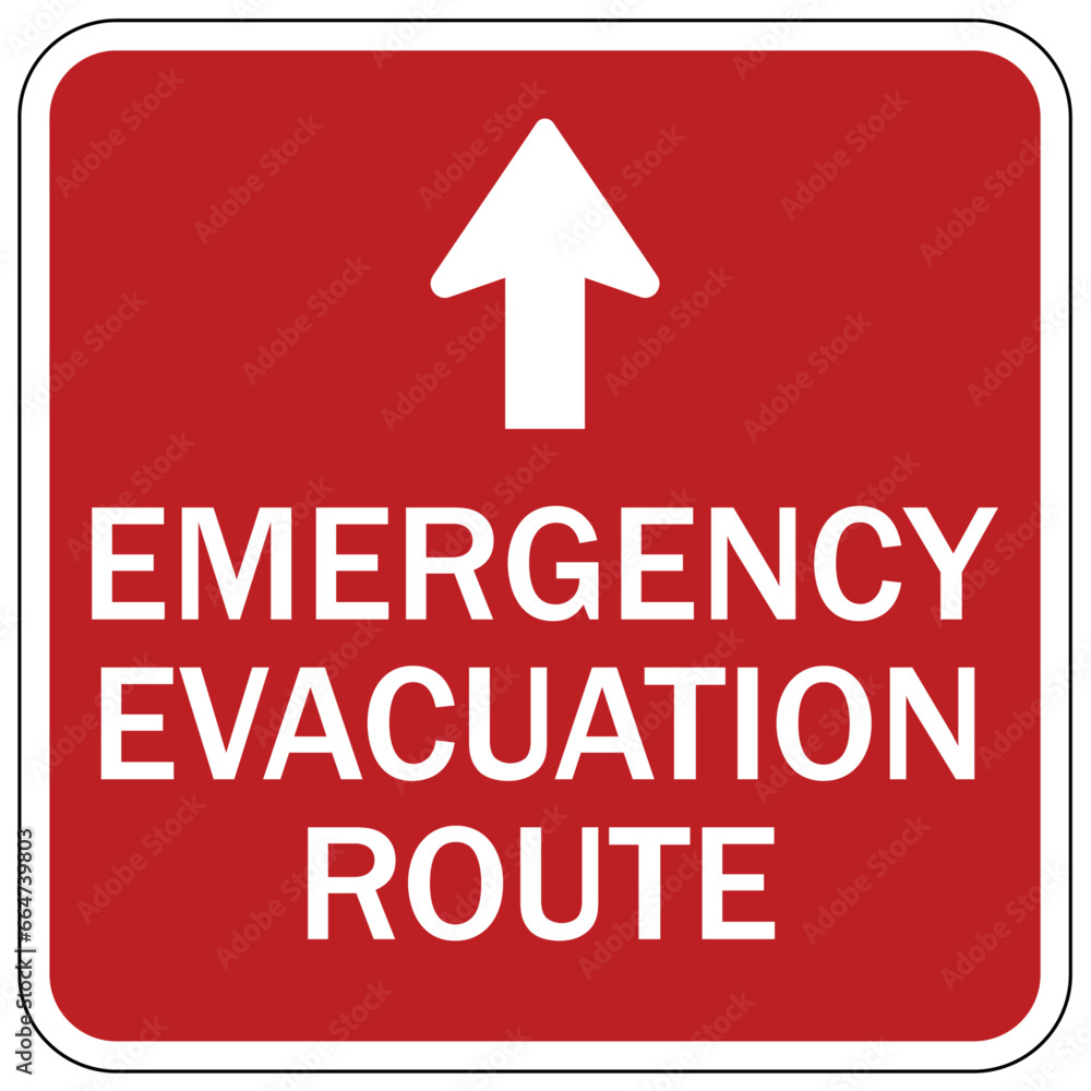 Fototapeta premium Emergency evacuation route sign
