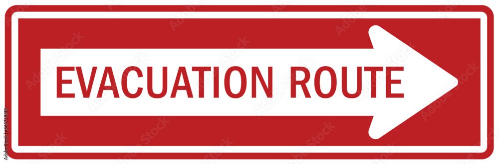 Emergency evacuation route sign Emergency evacuation route sign