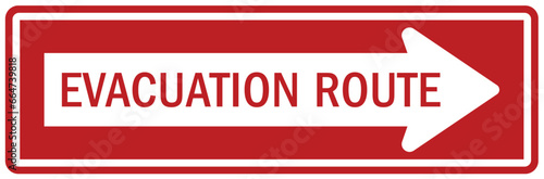 Emergency evacuation route sign