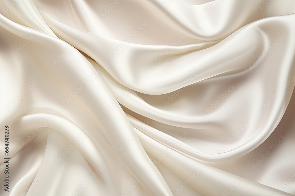 Fototapeta premium Pearl White Luxury: Exquisite Silk Fabric Texture in a Breathtaking Image, generative AI