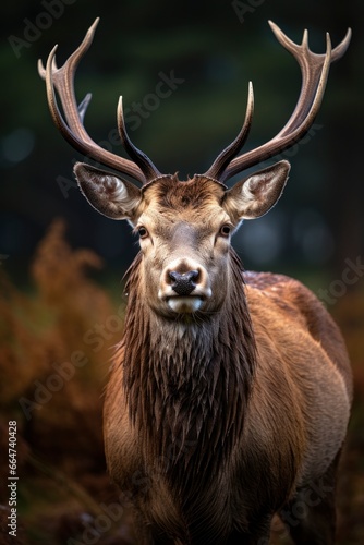 Close up of red deer stag.