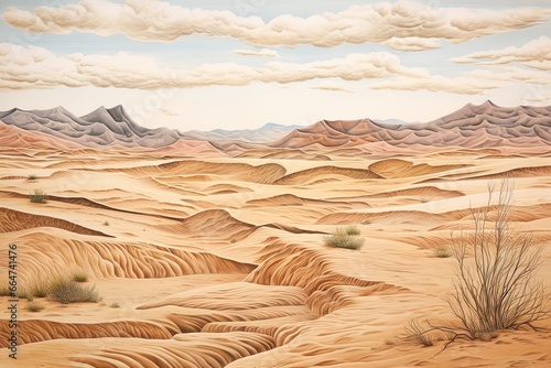 Sand Color Abstract Desert Landscape: Captivating Natural Beauty in Sand Tones, generative AI