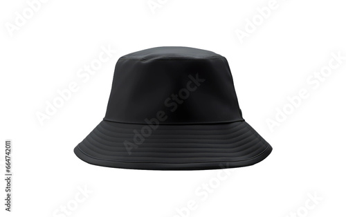 Stylish Black Imported Bucket Hat on White or PNG Transparent Background.