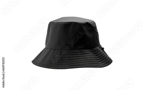 Black New Style Imported Bucket Hat on White or PNG Transparent Background.
