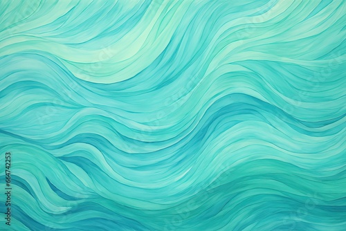 Tiffany Blue Color: Captivating Wavy Pattern Fragment in Artwork on Paper, generative AI