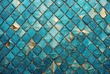Turquoise Color Mosaic: Stunning Intricate Pattern for a Captivating Digital Image, generative AI