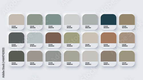 Color Palette, Color Swatches in RGB, HEX Colors, Pastel Colour in HEX Codes Catalog. Paint Colours Palette, Neutral Tones