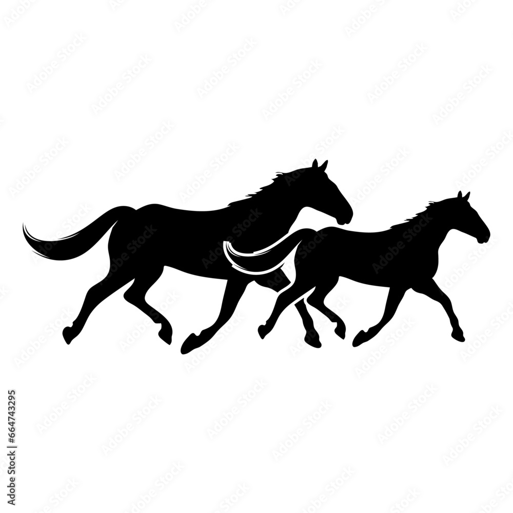 Fototapeta premium Running Horse Silhouette Graphic