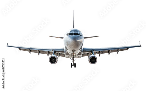 Aviation Beauty Plane from Below Realistic Look on White or PNG Transparent Background.