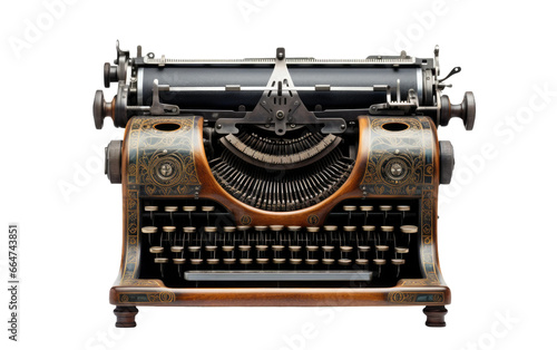 Classic Typing Device Office Equipment on White or PNG Transparent Background.