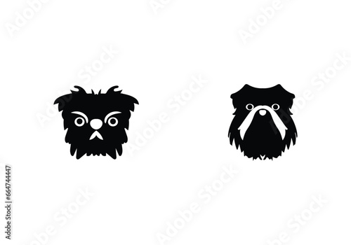 Creative minimal style Brussels Griffon design illustration icon