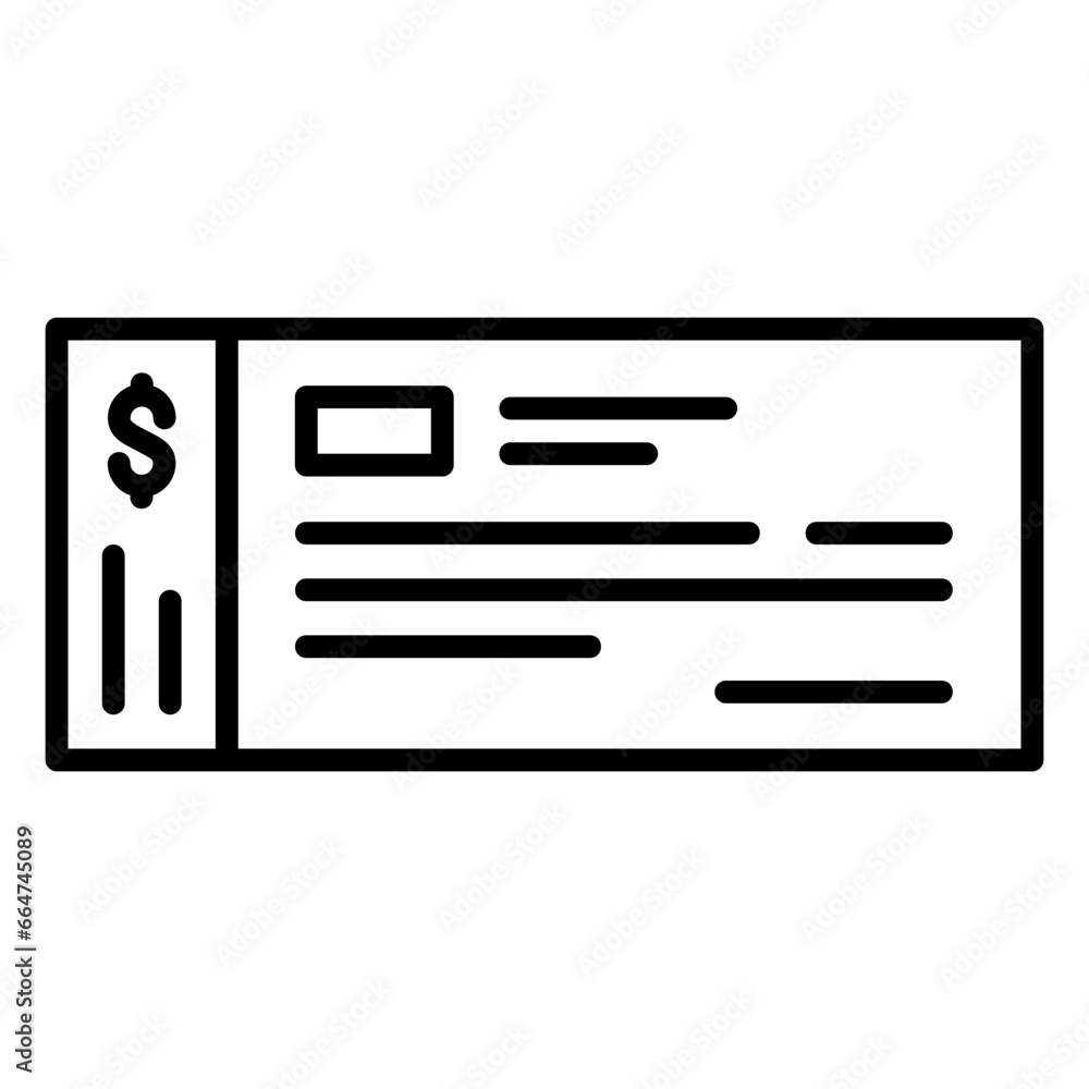 Bank cheque icon for financial transaction Bank cheque icon for financial transaction