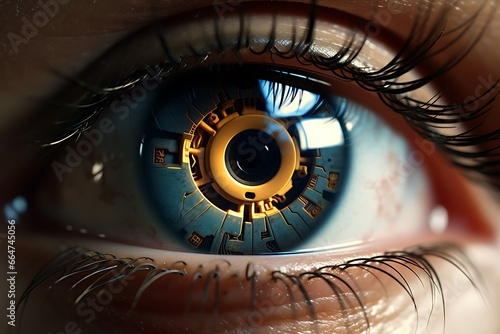 Close-up of human eye. 3d illustration. Eye contact