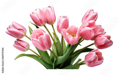 Pink Tulip Freshy Look Spring Time on White or PNG Transparent Background.