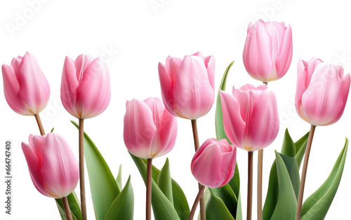 Pink Tulip Freshy Look Spring Time Realistic Photo Graphy on White or PNG Transparent Background.