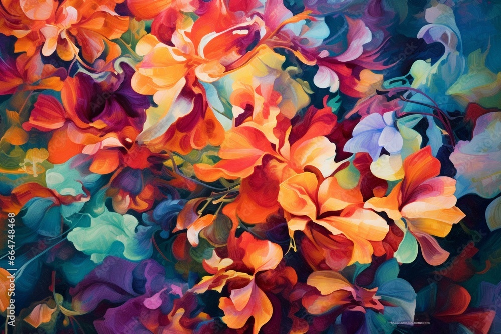 colorful floral abstraction. Generative AI