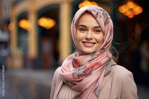 smiling ethnic woman in hijab