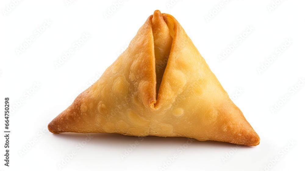 Tasty samosa isolated on white background.