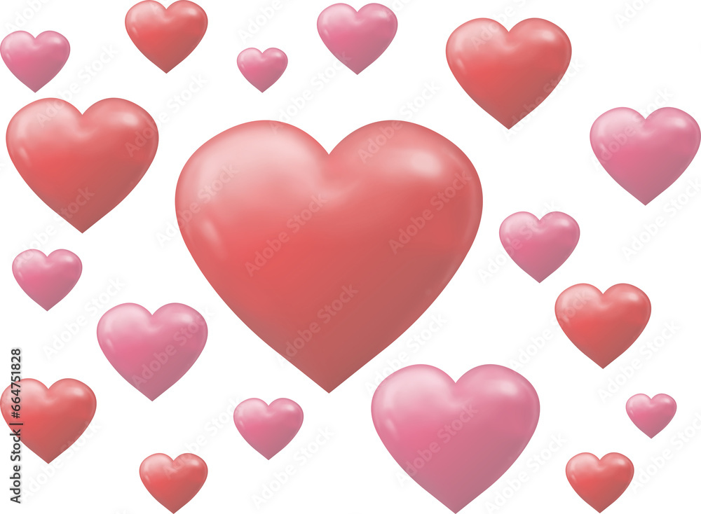 Digital png illustration of many red and pink hearts on transparent background Digital png illustration of many red and pink hearts on transparent background