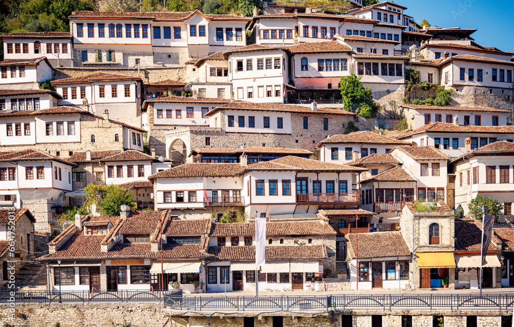 Hillside houses,  Berat- travel, tour tourism in Albania
