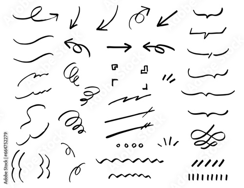 サインペンで描いたあしらいセット　手描き