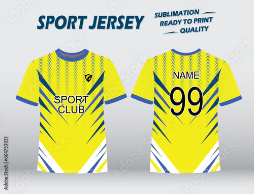 Sports Jersey Design. Cricket, Volleyball, Football, Baseball, Rugby, Soccer, Karate, Games Sublimation T shirt mockup. vector EPS 10.