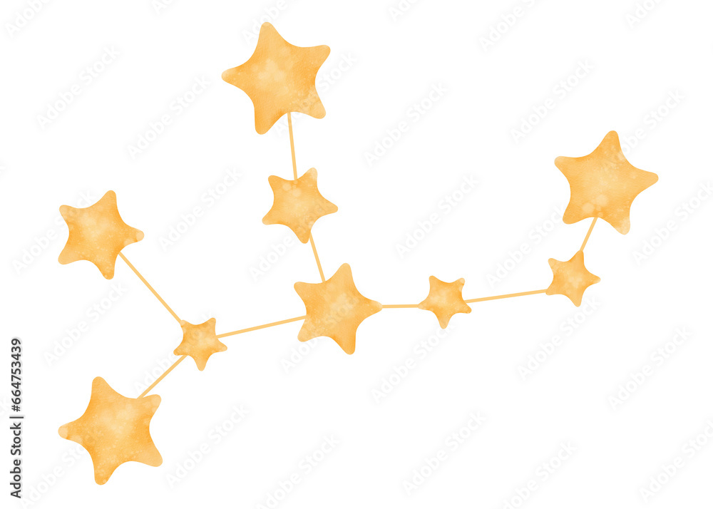 Virgo Constellation: Isolated watercolor illustration. Zodiac symbol. stars configured into an astronomical constellation. Perfect for horoscopes, magazines, and astrology. A mystic drawing Virgo Constellation: Isolated watercolor illustration. Zodiac symbol. stars configured into an astronomical constellation. Perfect for horoscopes, magazines, and astrology. A mystic drawing
