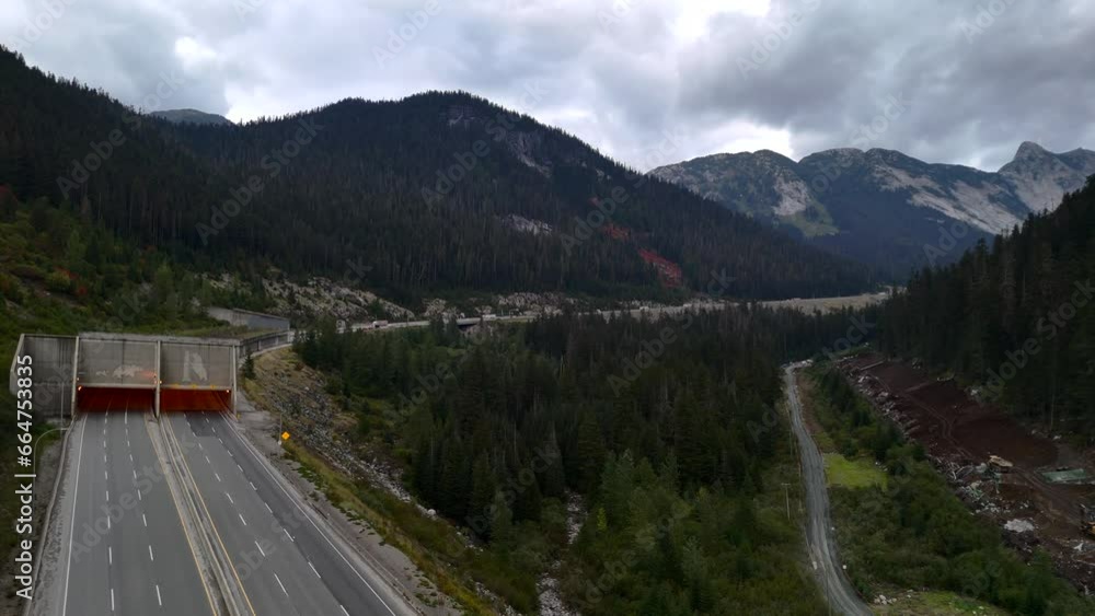 Aerial View of Entrance of Great Bear Snow Shed on the Coquihalla Highway Aerial View of Entrance of Great Bear Snow Shed on the Coquihalla Highway