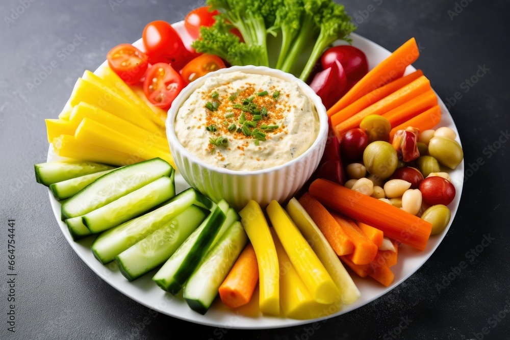 Crop shot of plate with colorful healthy sliced vegetables. Crop shot of plate with colorful healthy sliced vegetables.