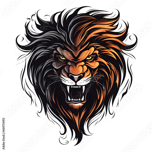 Angry lion head