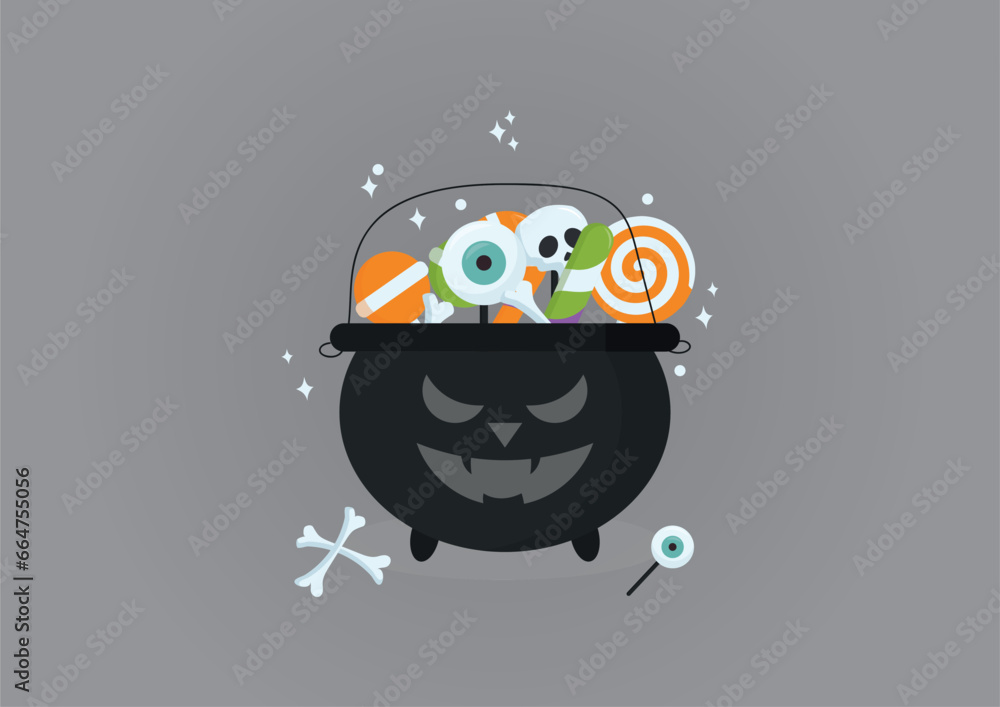 Fototapeta premium halloween pot candy background design