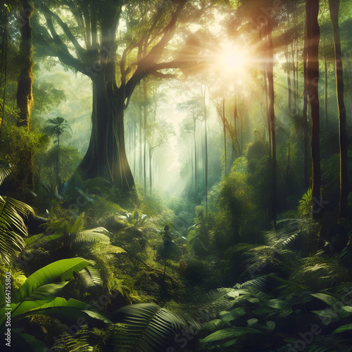 Tropical Rainforest Landscape -An Immersive Natural Paradise - ai generated © graphic_circle