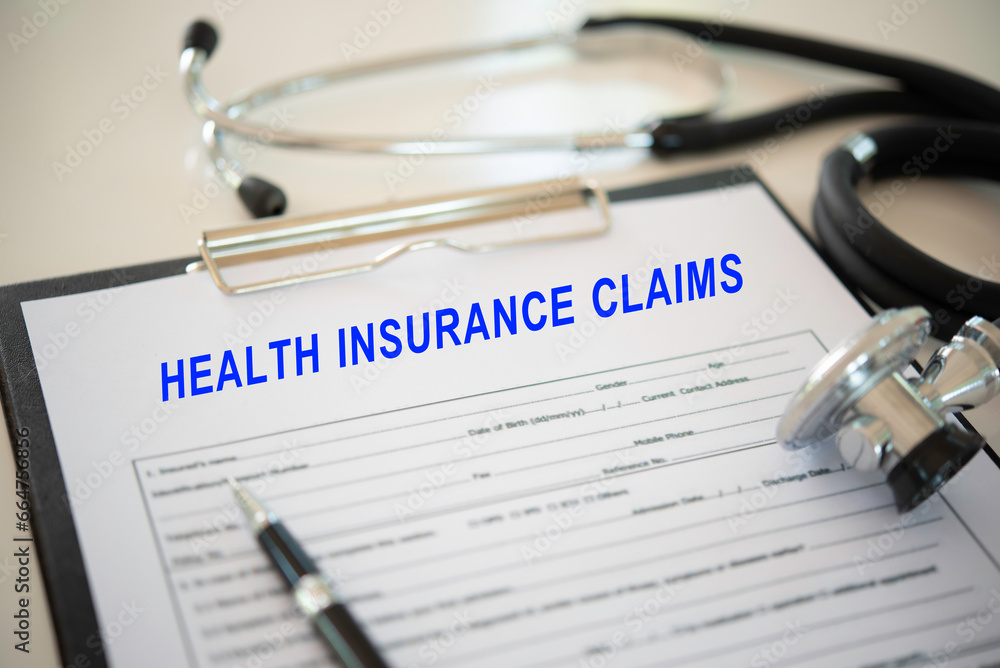 health insurance claims concepts, health insurance claim document with stethoscope on desk. health insurance claims concepts, health insurance claim document with stethoscope on desk.