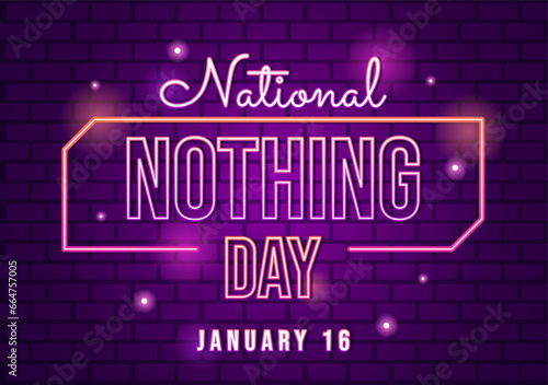 National Nothing Day Vector Illustration on 16 January of Day to Take a Break from the Hustle and Bustle of Everyday Life in Flat Cartoon Background