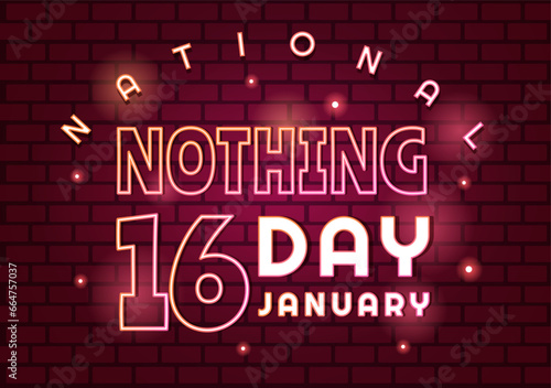 National Nothing Day Vector Illustration on 16 January of Day to Take a Break from the Hustle and Bustle of Everyday Life in Flat Cartoon Background