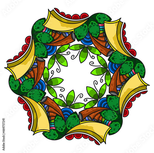 abstract floral frame