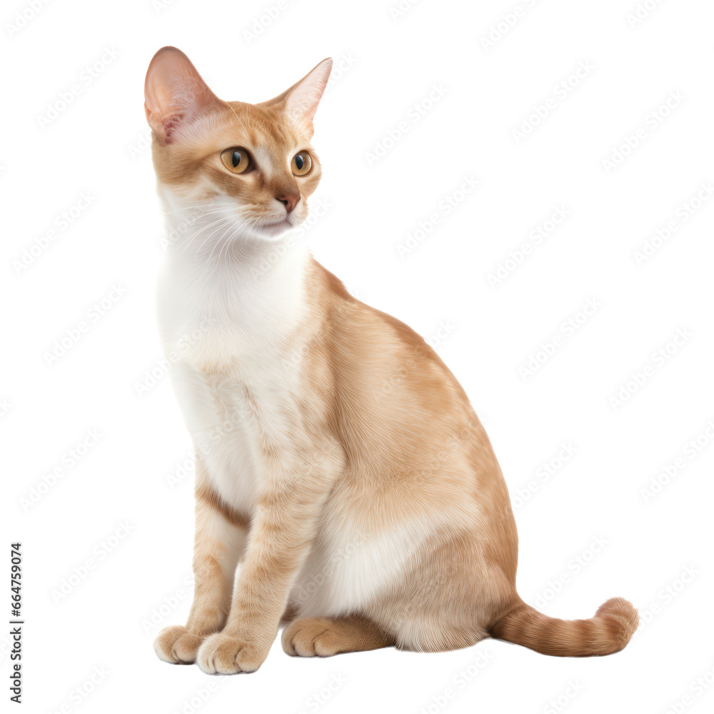 Javanese Cat isolated on transparent background,transparency 