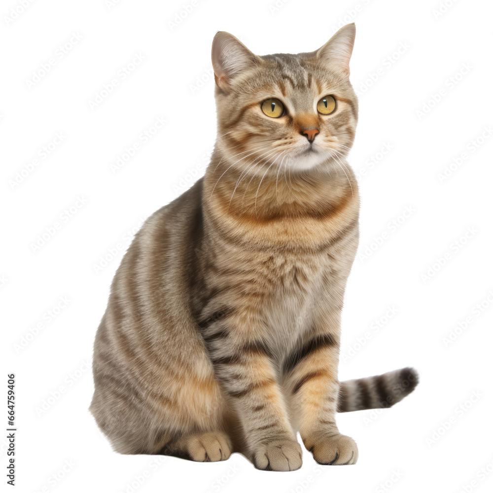 Manx Cat isolated on transparent background,transparency 