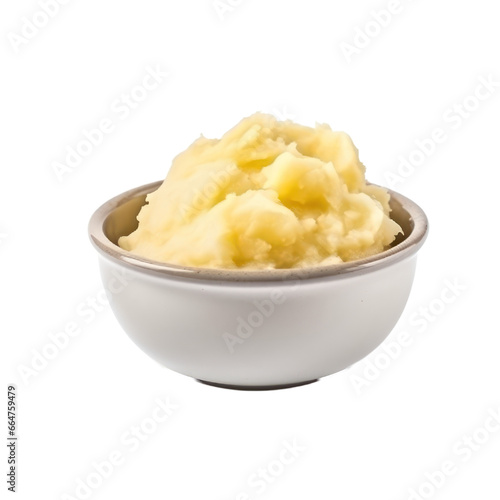 Mashed Potatoes  in a bowl isolated on transparent background,transparency 