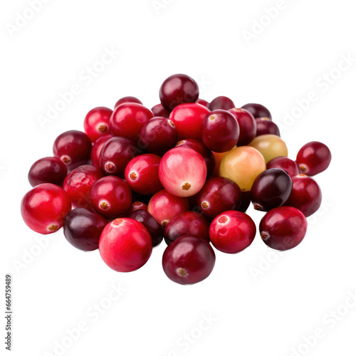 Mixed cranberries isolated on transparent background,transparency 