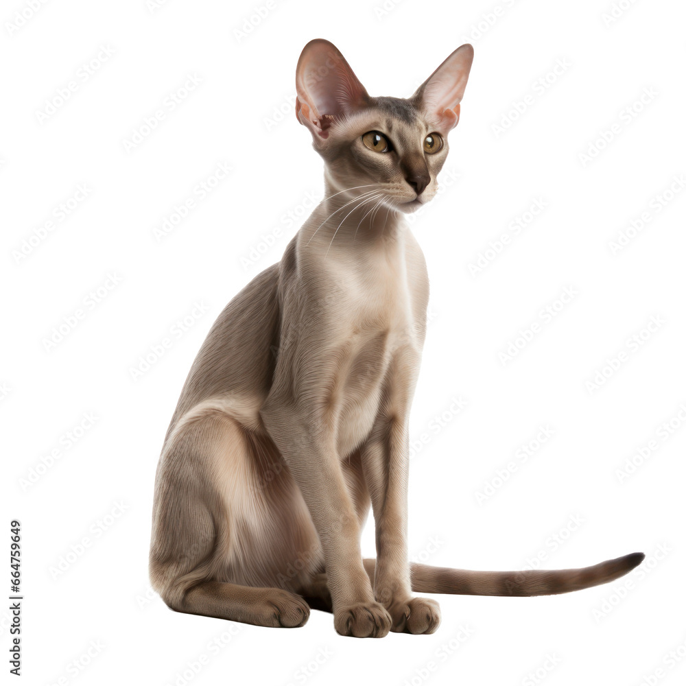 oriental shorthair cat isolated on transparent background,transparency 