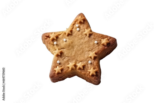 Star cookie isolated on transparent background transparency 