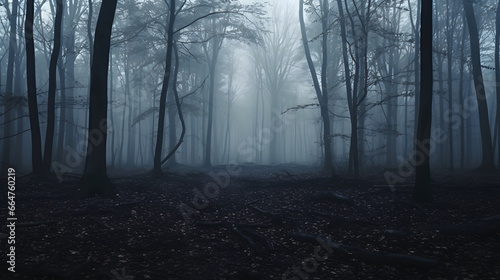 misty morning in the forest © anime